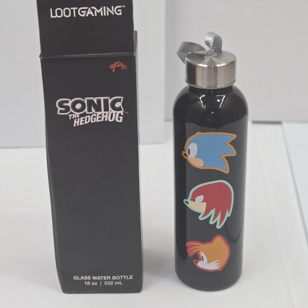NEW SONIC MANIA Loot Gaming Exclusive 18 oz Glass Water Bottle